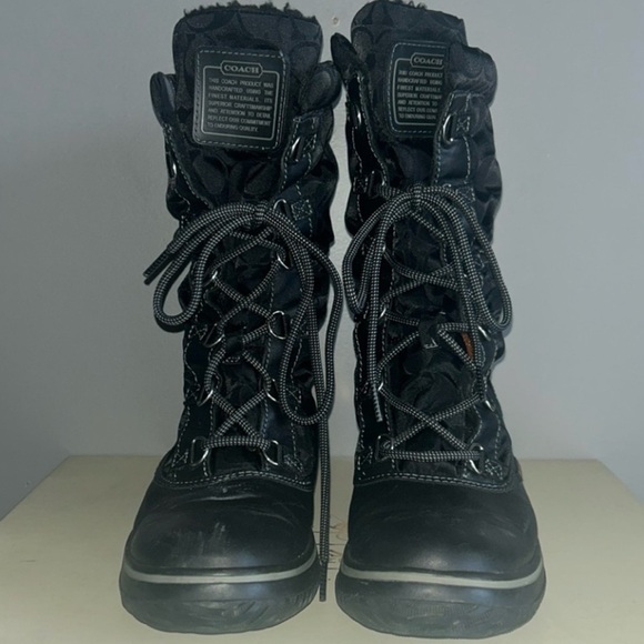 Coach Shaine  Boots Black 8.5 M
Canvas Mid-Calf EUC - Picture 1 of 10